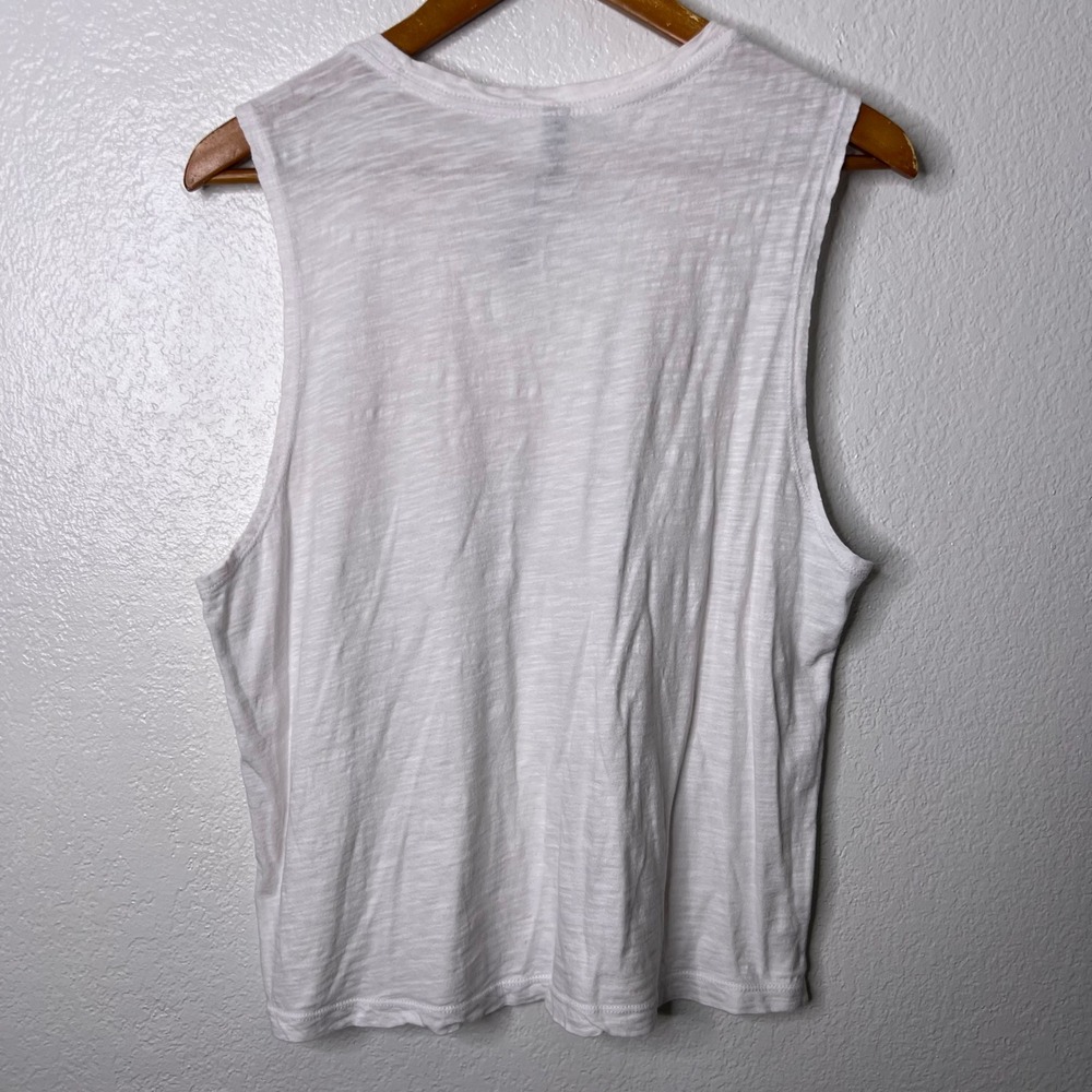 Vuori Sunset Tank Top White 100% Pima Cotton Slub Muscle Tee Large VW177 - Picture 4 of 6